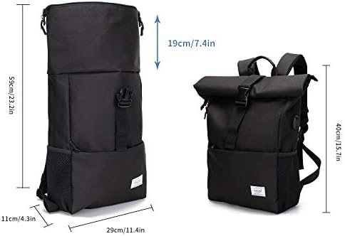 MoFut Rolltop Backpack for Men and Women, Large Laptop Backpack with 15.6 Inch Laptop Compartment, Waterproof Backpack, Multi-Compartment Travel Backpack, School Backpack, Work Backpack for University