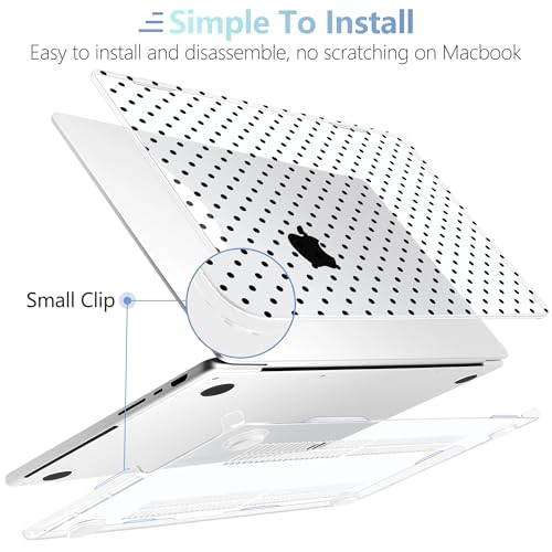 Image of MEEgoodo Case for MacBook Pro 14 inch (M5 /M4 /M3 /M2 /M1) Pro /Max 2026 2025 2024 2023 2021, Laptop Case Fit Model A3427 /A3426 /A3434 /A3112 /A3401 /A3185 /A2918 /A2992 /A2779 /A2442, Poka Dot Black