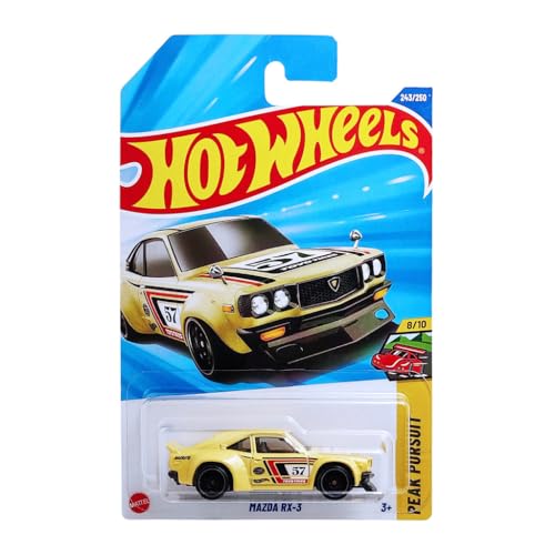 Image of Hot Wheels 1:64 Mazda RX-3 Peak Pursuit Ages 3 and Up 243 /250 (Yellow)