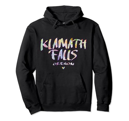 Klamath Falls OR Watercolor Logo Hoodie
