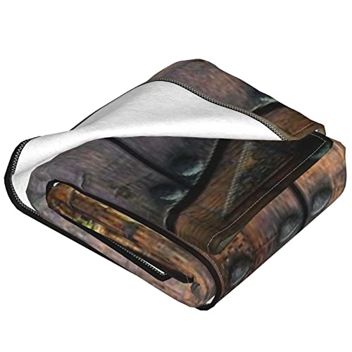 Couverture rustique en bois lit chambre plaid chaud micro polaire - 5