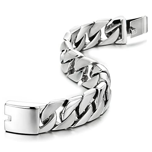 Pulsera para hombre acero inoxidable color plata miniatura 5