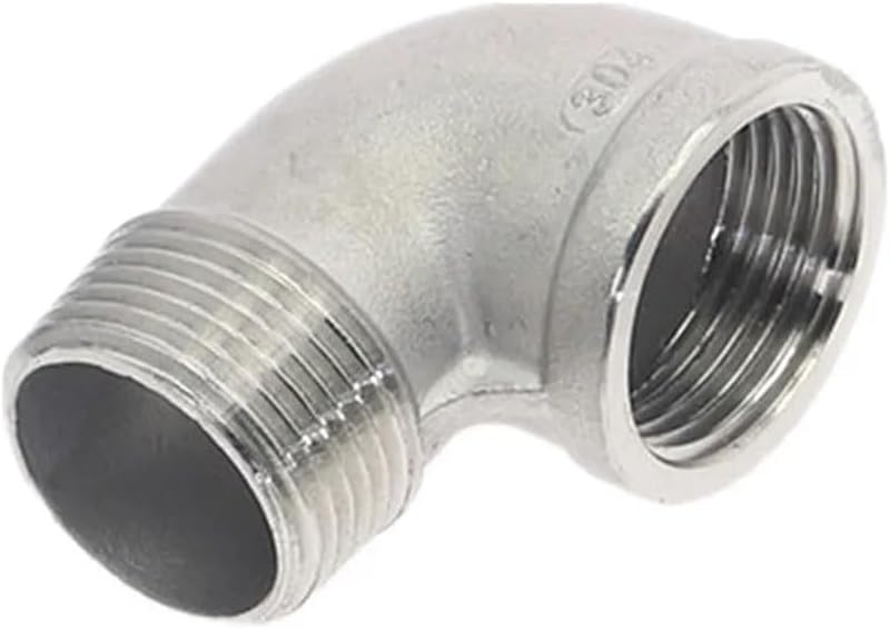 Stainless Steel Cast Pipe Fittings,1pcs 1/8" 1/4" 3/8" 1/2" 3/4" BSPT Stainless Steel SS304 Female X Male Threaded 90 Degree Elbow Pipe Fittings for Water Gas Oil(4 Inch)