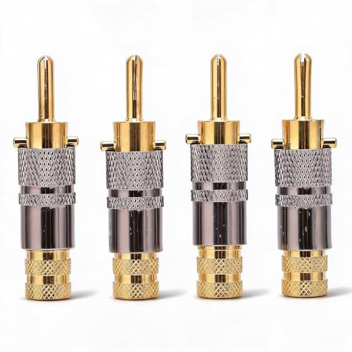 Cable de audio con conectores banana chapados en oro 24K miniatura 1