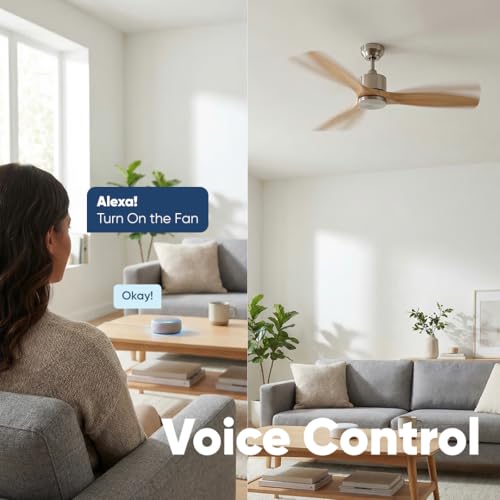 Image of AZIOT Smart IOT ceiling fan kit with RF Remote, compatible with Amazon Alexa, google assistant, temperature control, remote-controlled, timer control, app control