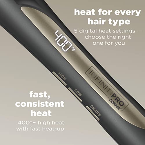 INFINITIPRO BY CONAIR Tourmaline Ceramic 1¼-Inch to ¾-Inch Tapered Curling Wand, Tapered Curling Wand Produces Beachy Waves, Dark Gray by INFINITIPRO BY CONAIR - Image 3