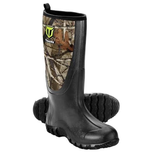 TIDEWE Rubber Boots for Men, Rain Boots with Steel Shank, Camo, 09