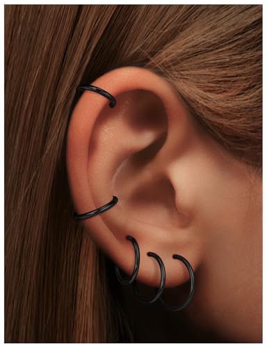 16G Septum Nose Rings Hoops 316l Surgical Steel Clicker Medusa Labret Snake Bite Lip Ring Tragus Helix Daith Rook Conch Snug Cartilage Lobe Earrings Hoop Piercing Jewelry For Women Men4