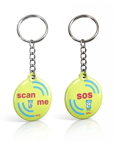 einfachsachen 1x Notfallkontakt Anhänger für Kinder mit NFC – diskrete SOS Lösung ohne sichtbaren Namen & Daten – Telefonnummer selbst speicherbar & jederzeit änderbar – Alternative zum SOS Armband