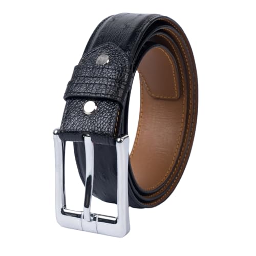 Ostrich Leather Belt Mens Handmade Exotic Straight Belts Metal Pin Buckle Durable Dress Belt-Classic & Fashion