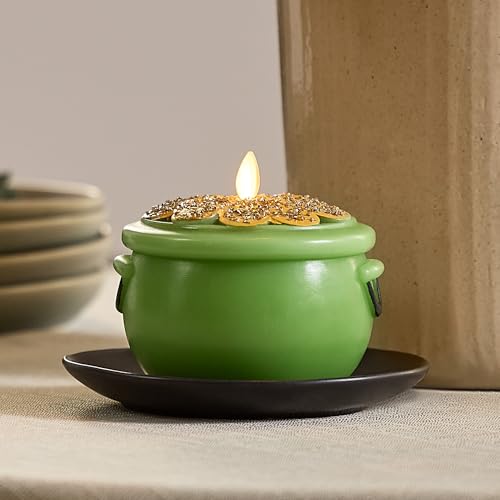 Bougie sans flamme Luminara pot d'or étincelant pour un cadeau idéal