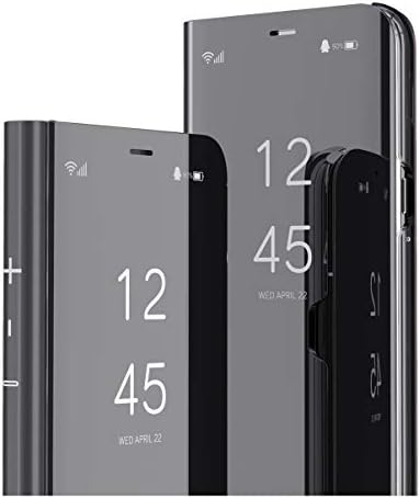 MRSTER Realme 7 Case, Mirror Design Clear View Flip Bookstyle Luxury Protecter Shell With Kickstand Case Cover for Realme 7. Flip Mirror: Black
