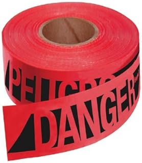 Empire Level - Safety Barricade Tapes Reinforced Danger/Peligobarr Tape-Rd W/Blk Prnt: 272-76-0604 - reinforced danger/peligobarr tape-rd w/blk prnt