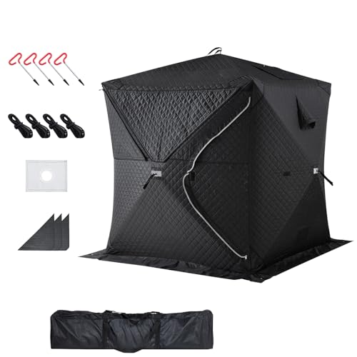 VEVOR Outdoor Sauna Tent Pro, Portable Steam & Dry Sauna for 4 Persons with Velcro, Heavy-Duty Oxford Cloth & Carbon Steel, Easy Setup for Camping, Backyard, or Home Gym,Easy Setup(Black)