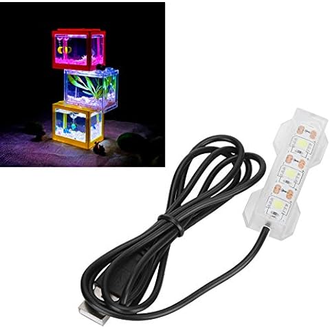 Arxinres Small Submersible Aquarium Light Soft LED Water Plant Light Mini Desktop Fish Tank Lamp Underwater Lighting for Fish Tank Aquarium Cover