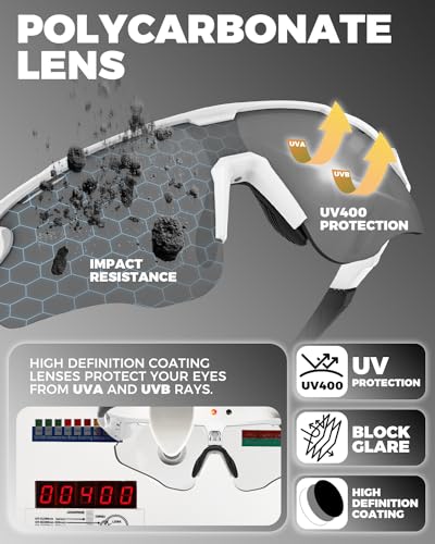 Image of Photochromic Sunglasses for Men Women, Transition Sunglasses for Cycling | Lightweight TR90 Frame, UV Protection, Photochromic Lens, Adjustable Nose Pad, Ideal for Cycling Driving Mtb Running