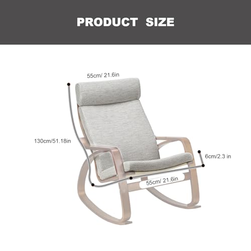 Cojín de repuesto para sillón, cojín de algodón acolchado grueso y antideslizante con funda extraíble para silla Poang