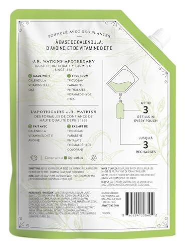 J.R. Watkins Hand Soap Refill, Aloe And Green Tea 34 Fl Ounce thumb #1