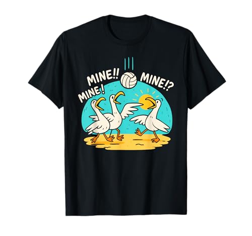 Funny Bird Playing Volleyball Mine Game Day Vibes Sports T-Shirt