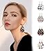 Hanpabum 12 Pairs Teardrop Leather Dangle Earrings for Women Girls Lightweight Leopard Print Dangle Earrings Set Fashion Jewelry