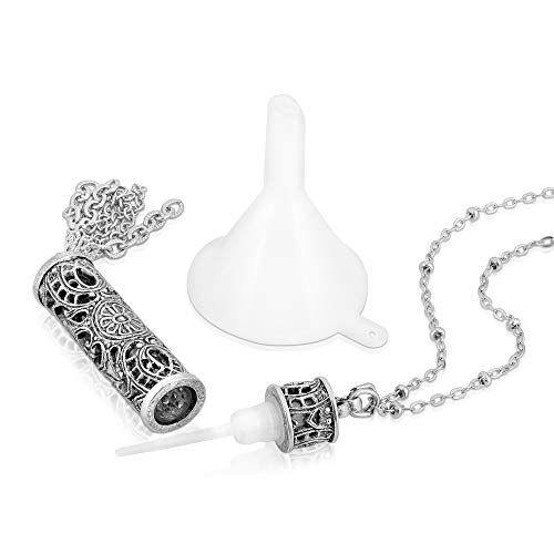 1928 Jewelry Women's Pewter Filigree Vial With Tassel Necklace Pendant Enhancer, 28 #TOP2