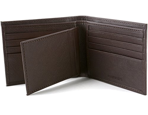 Hammer Anvil Men's RFID Blocking Center Flip Bifold Wallet Crosshatch Brown