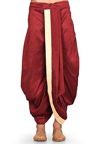 ARISHA Mens Dhoti with Maroon Patch Dhoti-(Free Size)-image-8