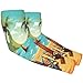 Landscape of Beach UV Sun Protection Arm Sleeves, Beach Chair Gardening Sleeves with Thumb Hole Farm Cooling Arm Sleeves for Women Men