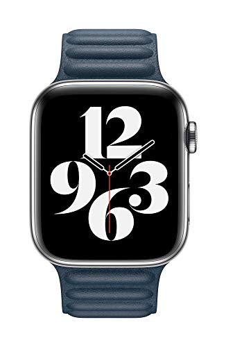 Image of Apple Watch Band - Leather Link (44mm) - Baltic Blue - Medium /Large
