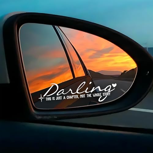Image of Set 2Pcs Darling This Is Just Chapter Not The Whole Story Mirror Decals Inspiration Bookish Stickers Positive Selflove Car Accessories Water Bottle Window Vinyl Waterproof 3,5x1 inch Decal