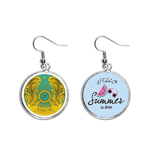 Pendientes de sandía con emblema nacional de Kazajstán para el lóbulo 1