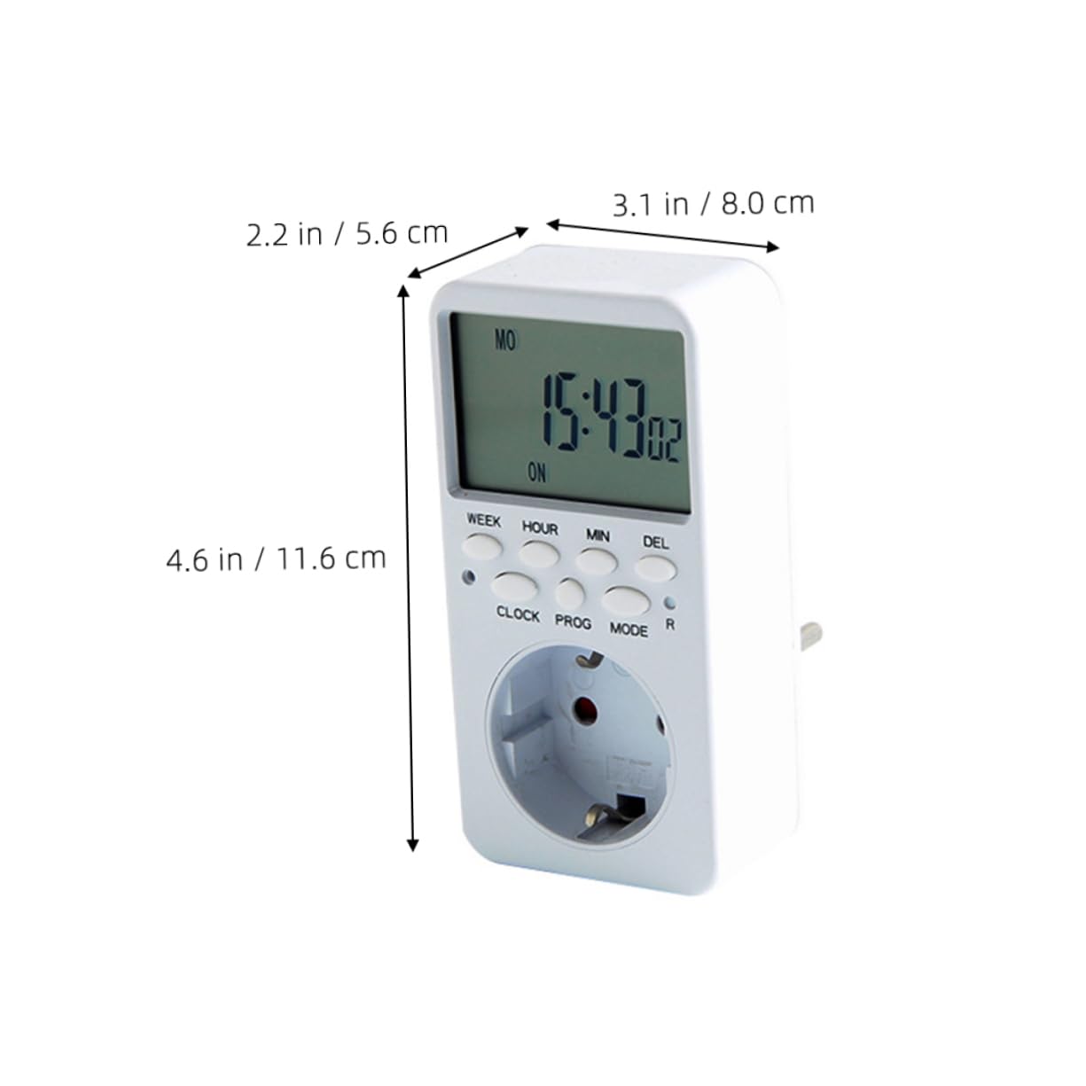 2 Pezzi Timer Digitale Programmabile con Interruttore Temporizzato con Display e Pulsanti Materiale Antiruggine per Elettrodomestici e Sicurezza Casa