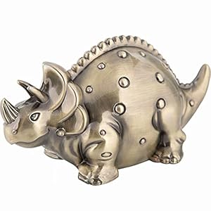Piggy Bank Dinosaur for Toddlers Children Boys,Shatterproof Alloy Money Bank, Coin Bank,, Christmas, Nursery D¨¦cor, Savings Toy Bank, Bronze