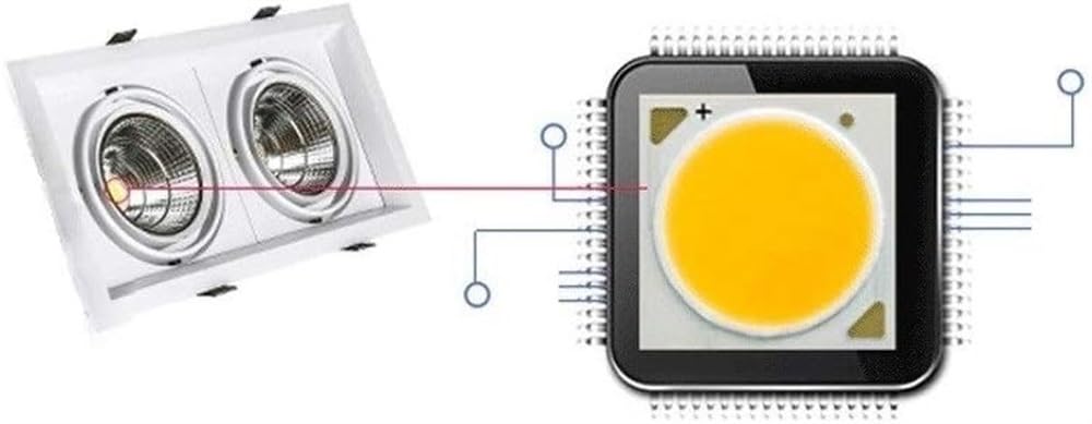 Hertl Foco de techo COB de aluminio blanco, panel de rejilla comercial moderno, luces de techo, luz LED empotrada cuadrada, reflector de moda, escaparate de ropa integrado integrado, lámpara de decora