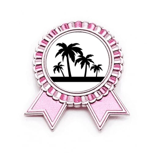 Broche cocotier rose et noir en métal pour sublimer vos tenues de soirée chic