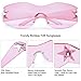 Dollger Pink Y2K Star Sunglasses Women Men Rimless Wrap Around Sunglasses Fufuristic Y2K Fashion Visor 2000s Glasses Shield Pink Shades