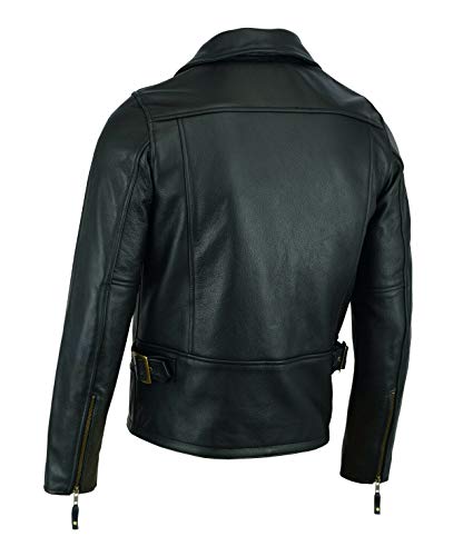 A&H Apparel: Motorcycle Genuine Leather Jacket - Hand-picked Genuine Top-Grain Cowhide Leather Biker Jacket for Men3