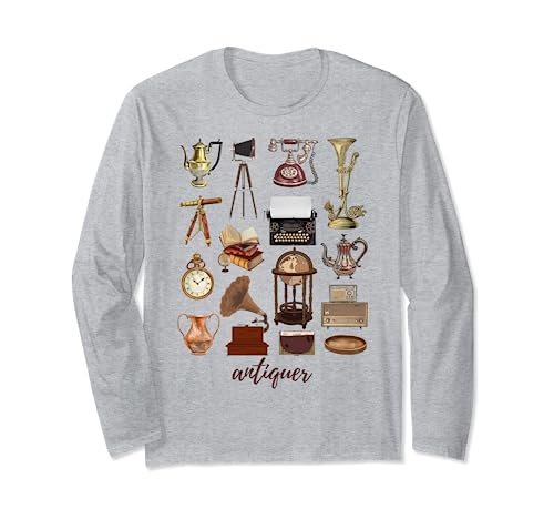 Antiquer para antigüedades, vintage Groovy Thrifter Retro Manga Larga
