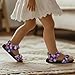 Ocxbuir Kids Double Buckle Sandals Purple Coconut Tree Fashion Lightweight Non Slip Slides Shoe with Arch Support Size Toddler 5 Black Sole