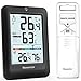Messe mit günstig Kaufen-Newentor MAX MIN Thermometer innen außen 24/48 Std./alle Zeiten - Hygrometer Luftfeuchtigkeitsmesser mit Luftkomfort - Wetterstation Funk mit Außensensor - Raumthermometer mit Beleuchtung, Schwarz