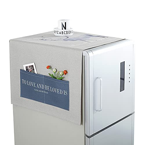yinbaoer Funda Protectora Antipolvo para FrigoríFico Multifuncional Cubierta Antipolvo para Nevera para FrigoríFicos Y Lavadoras Grey