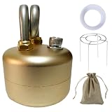 Mini Alcohol Stove, Ultra-Lightweight 3.5oz Alcohol Heater with Stand, Portable Brass Backpacking Stove for Boiling Water, Outdoor Camping Hiking & Emergency