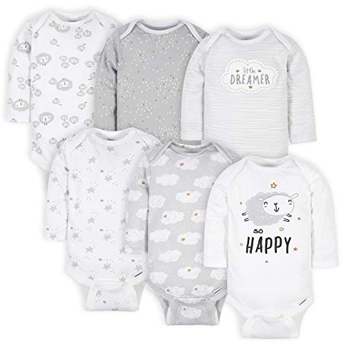 Image of Gerber Unisex Baby 6 Pack Long-sleeve Onesies Bodysuit