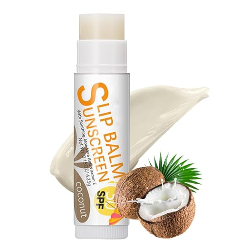 Lip Balm LSF 30 - Productos de cuidado de labios orgánicos hidratantes | Bálsamo labial de protección solar con sabor a la fruta, reparación de labios hidratante de larga duración para hombres, F