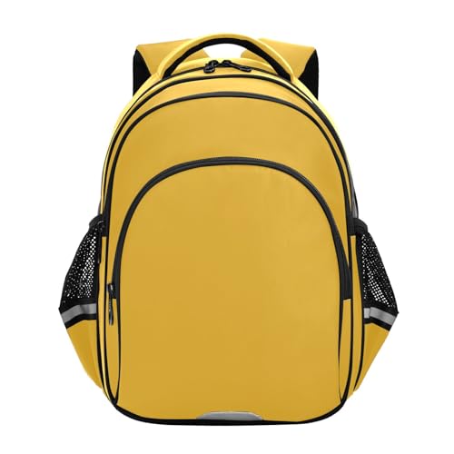 ODAWA Mochila escolar Goldenrod para niñas pequeñas con tiras reflectantes para edades de 8 a 14 años