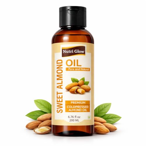 100% Pure Sweet Almond Oil (200ml), Cold pressed from NUTRI GLOW