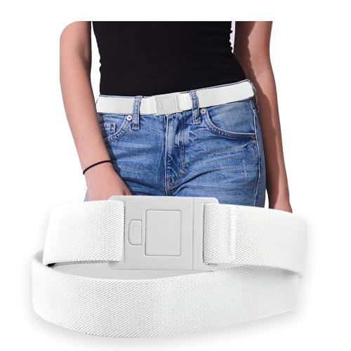 Image of Womens Belts for Jeans, Invisible Flat Buckle Belt, Adjustable Stretch Fit | Adjustable Invisible Belt with Flat Buckle, No Bulge, Comfortable All Day Fit for Jeans, Pants and Dress