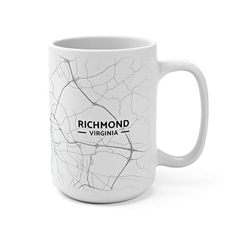 Richmond, Virginia VA Map Mug (15 oz)