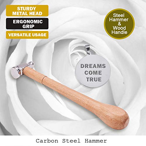 BENECREAT 1lb Jagen Hammer Schmuckherstellung Hämmer mit bequemem Holzgriff für die Schmuckherstellung, 25cm lang, 5.7cm breit