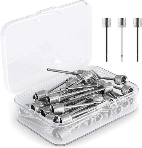 Luftpumpennadel, 35 Pcs Edelstahl- Ballpumpennadel, Ballaufblasen für Basketball, Fußball, Volleyball, Fußball oder Rugbybälle, Ersatzstift, Aufblasen mit Aufbewahrungsbox